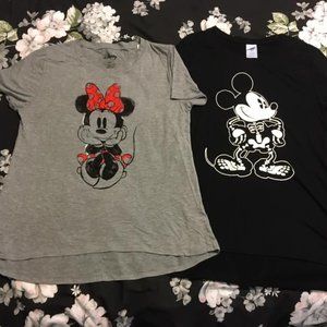 Set of (2) Mickey & Minnie T-shirts
